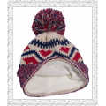 Weave malha Beanie Hat com Fleece Inside Hat de Inverno para Meninas (1-3469)